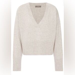 N Peal Cropped Mélange Cashmere Sweater